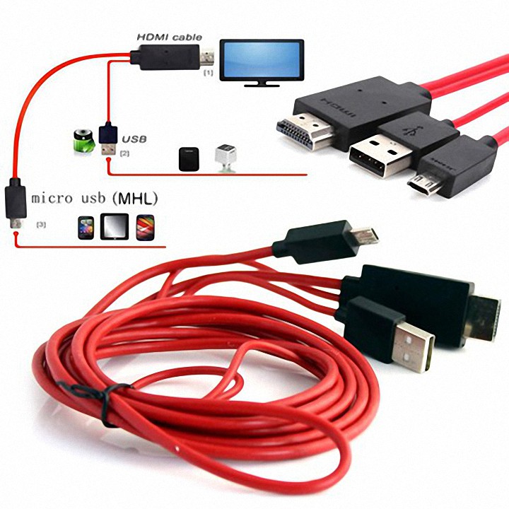 Cáp chuyển MHL cho điện thoại Android chuyển từ điện thoại lên TV / MHL to HDMI