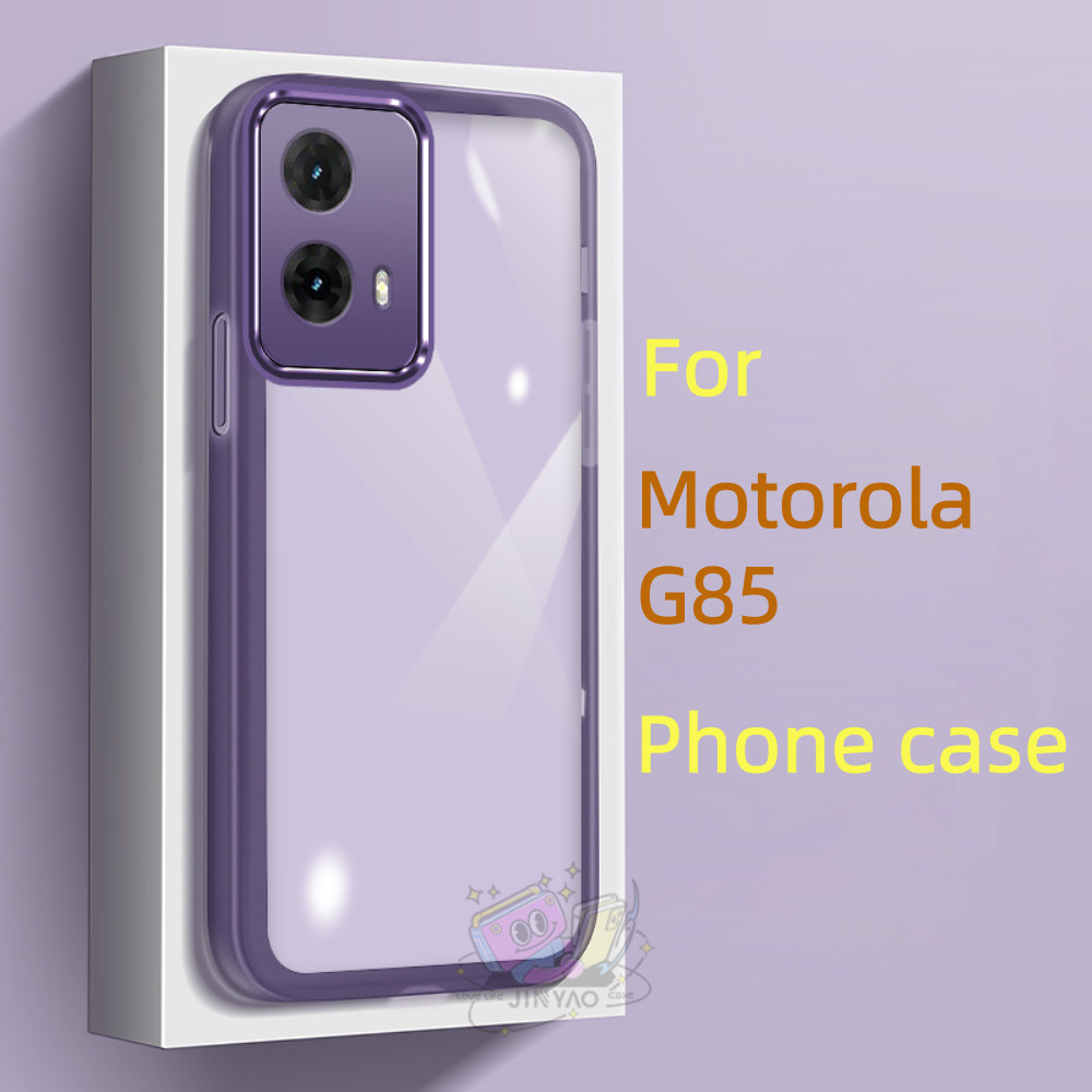 【Art Style】For Motorola G85 Phone case transparent Lens protector Stain-Resistant Cushioned Airbag Designer Anti-fingerprint Protective Case. 