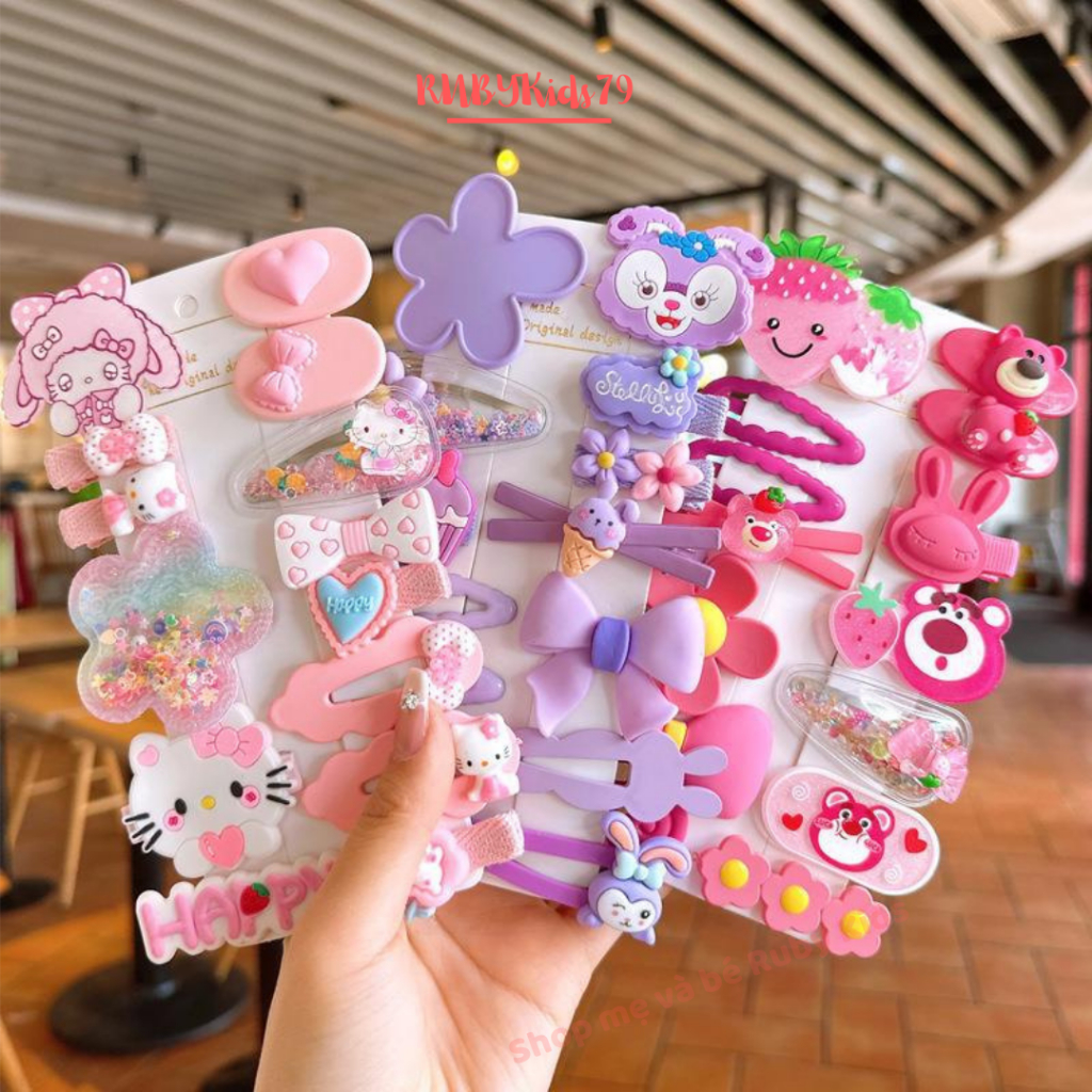 Set 14 Kẹp tóc bé gái đáng yêu, kẹp dễ thương cho bé - rubykids79