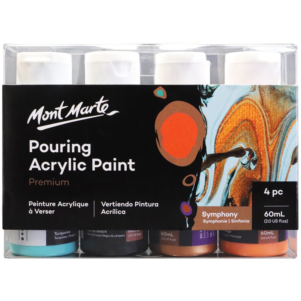 Mont Marte Pouring Acrylic 60ml 4pc-Symphony.
