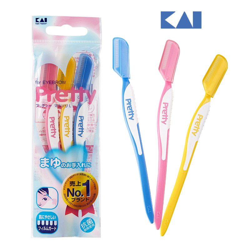 Set 3 dao cạo lông mày Pretty KAI hàng Nhật Bản