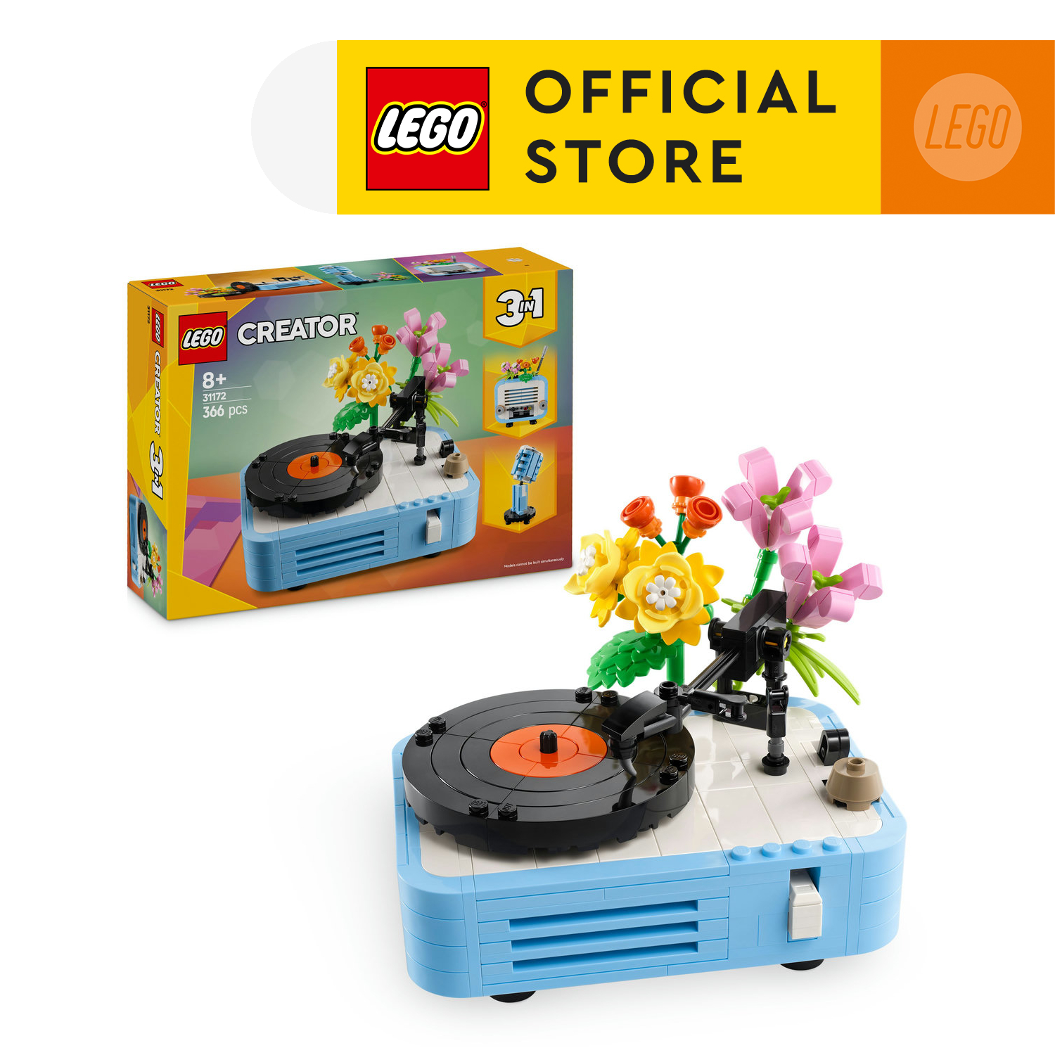LEGO Creator 3in1 31172 Record Player with Flowers (366 Pieces