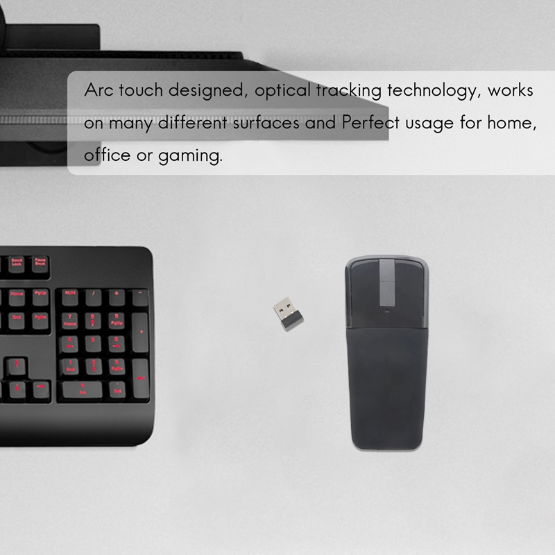 2.4Ghz Foldable Wireless Mouse Folding Arc Touch Slim Mouse Computer Gaming Mouse Mice for Microsoft Surface PC Laptop