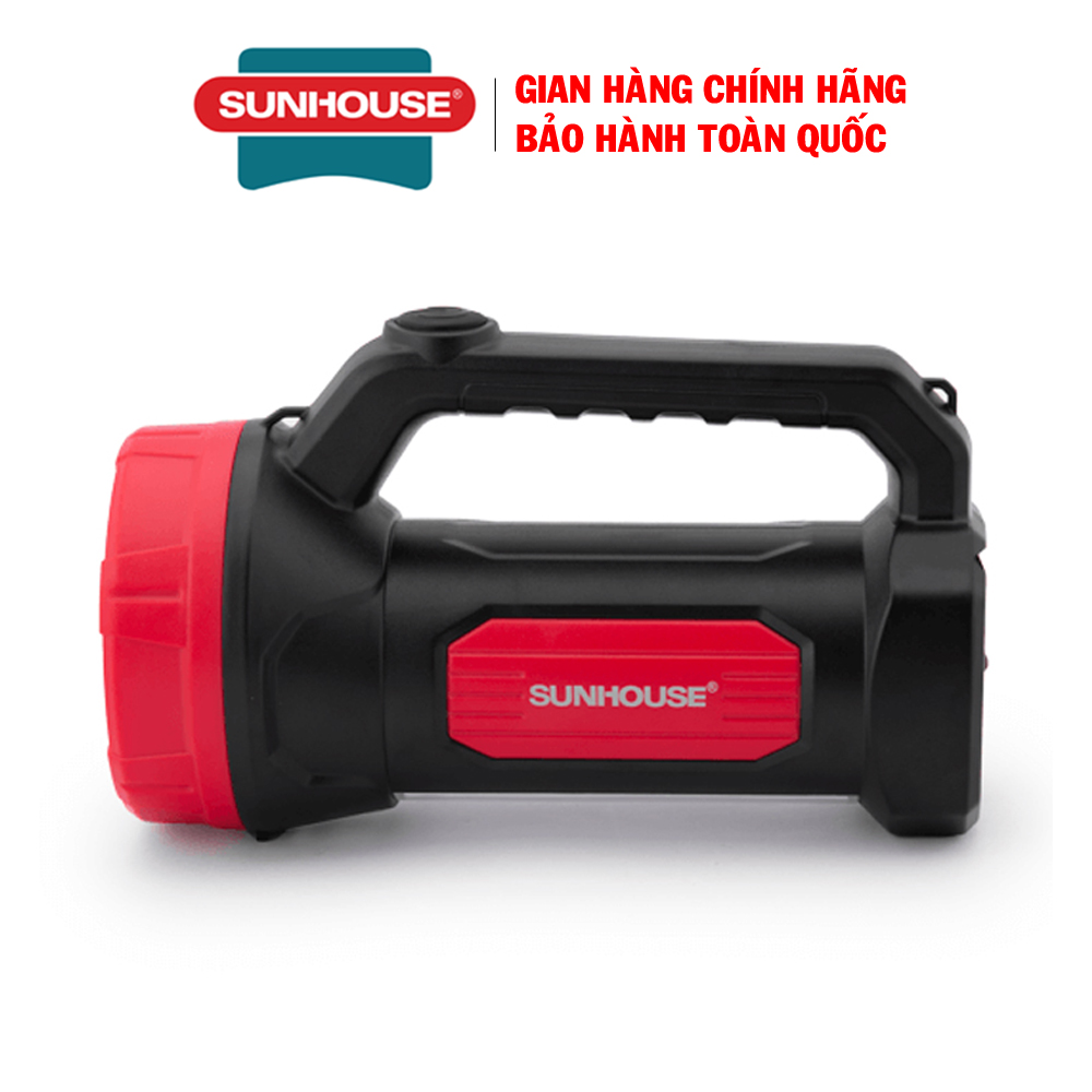 Đèn pin xách tay 2 chức năng Sunhouse SHE-8200 - Đèn pin cầm tay Sunhouse - Đèn tích điện - Bảo hành 12 tháng