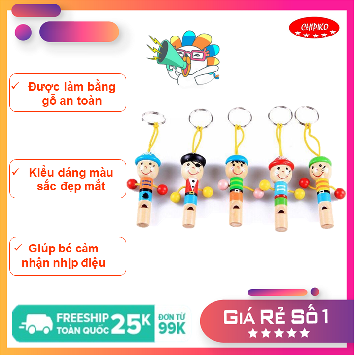 Đồ chơi còi gỗ cho bé - Đồ chơi gỗ