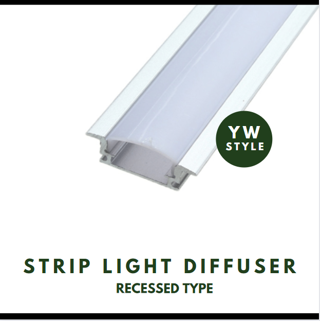 LED Strip Light Diffuser Channel Aluminium Profile 1meter Surface Mount ...