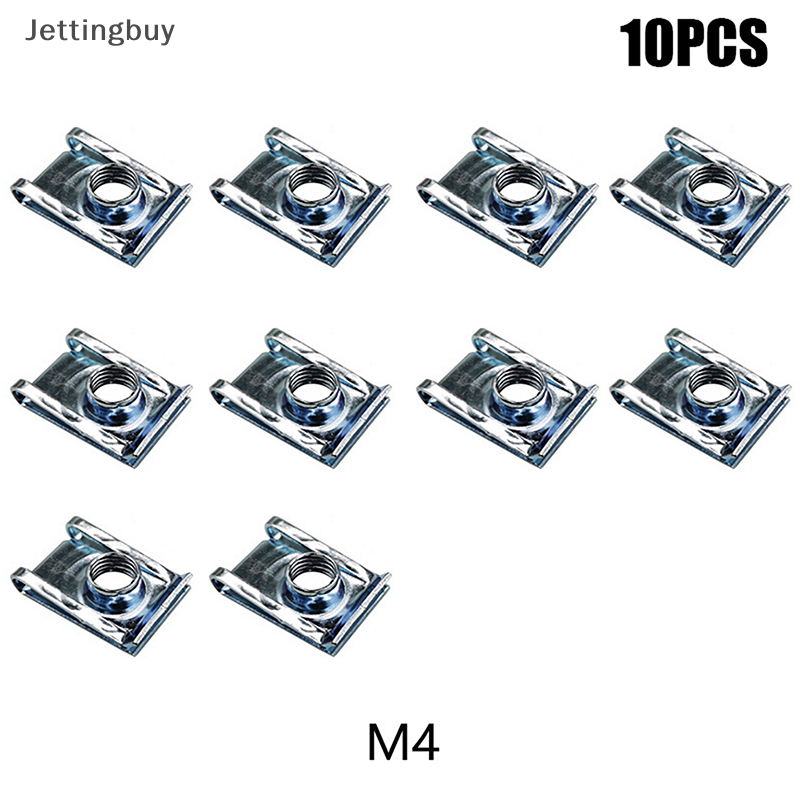 Flash sale 10pcs m4 m5 m6 m8 car spring steel u type clips with thread 8mm 5mm 6mm 4mm reed nuts for auto motorcycle scooter atv moped