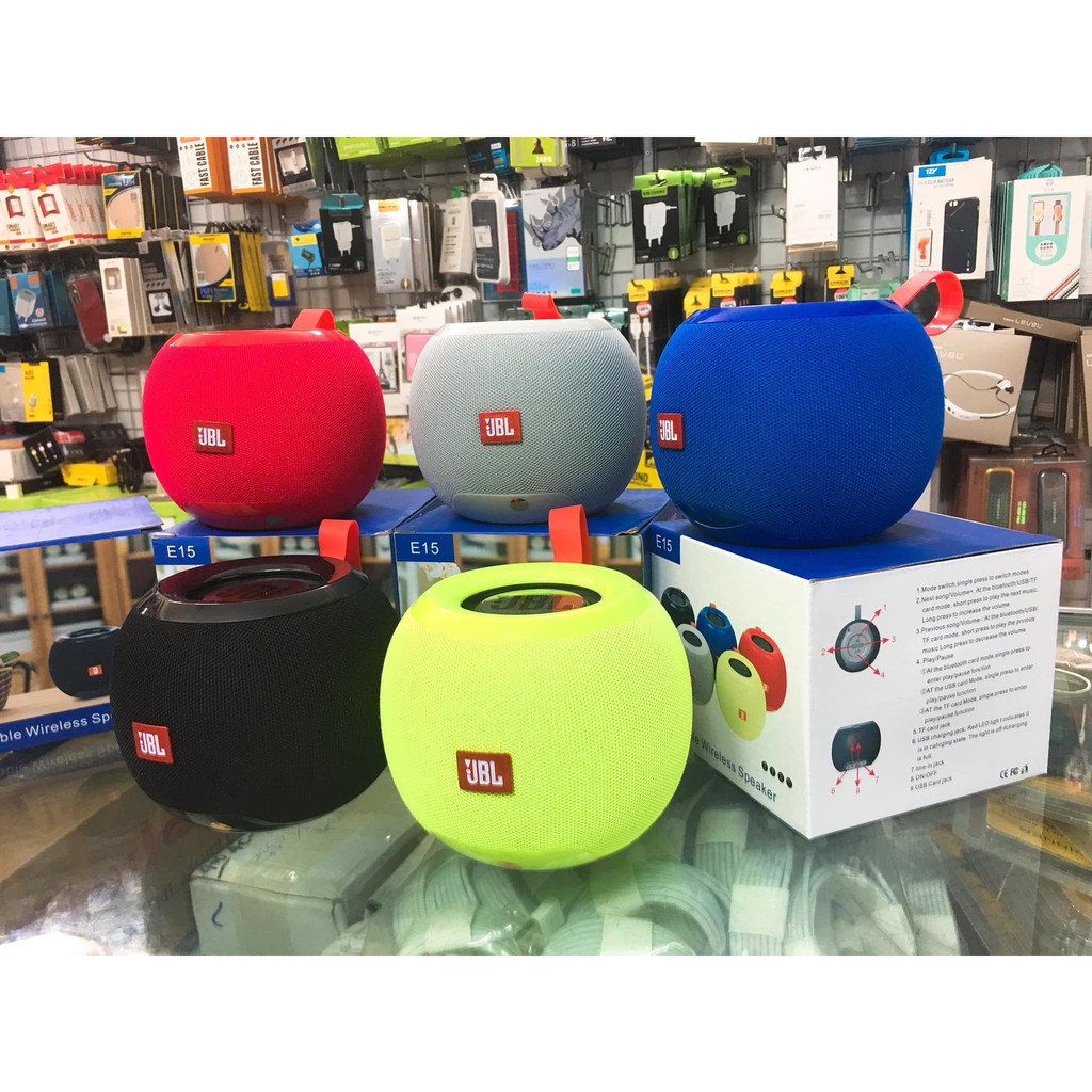 Loa bluetooth mini E15 kiểu táo tròn, âm thanh hay  Loa Bluetooth E15  Loa Bluetooth mini E15 - Loa Bluetooth Thương hiệu JBL LOA BLUETOOTH MINI E15 SIÊU BASS CỰC HAY VÀ BỀN