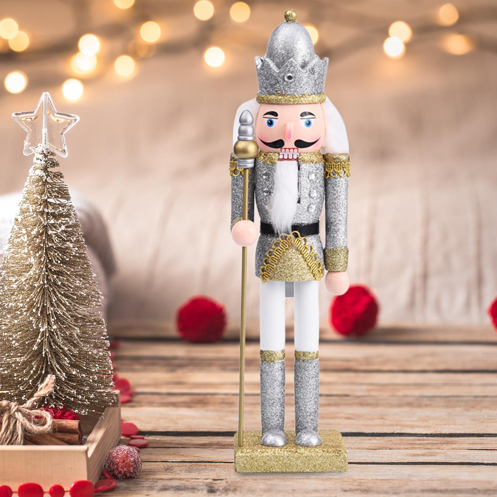 Blesiya Nutcracker Soldier Figure Decor, Christmas Nutcracker Figures, Xmas Nutcracker, Wooden Nutcracker for Kids Gifts Party Decor