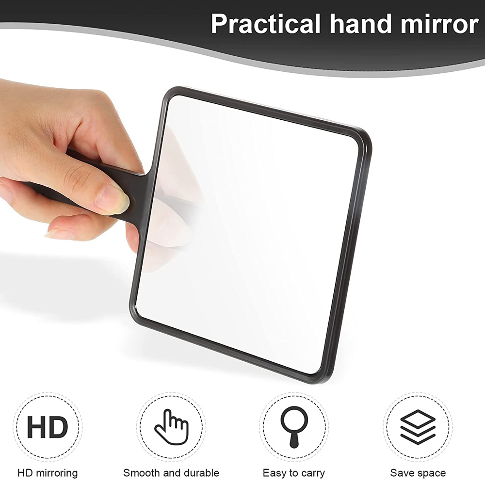 Zhitian Luxury 1Pcs Eyelash Extension Mirror Portable Square Plastic Handle Handheld Makeup Vanity Mirror Women Cosmetic Beauty Salon Supplies. 