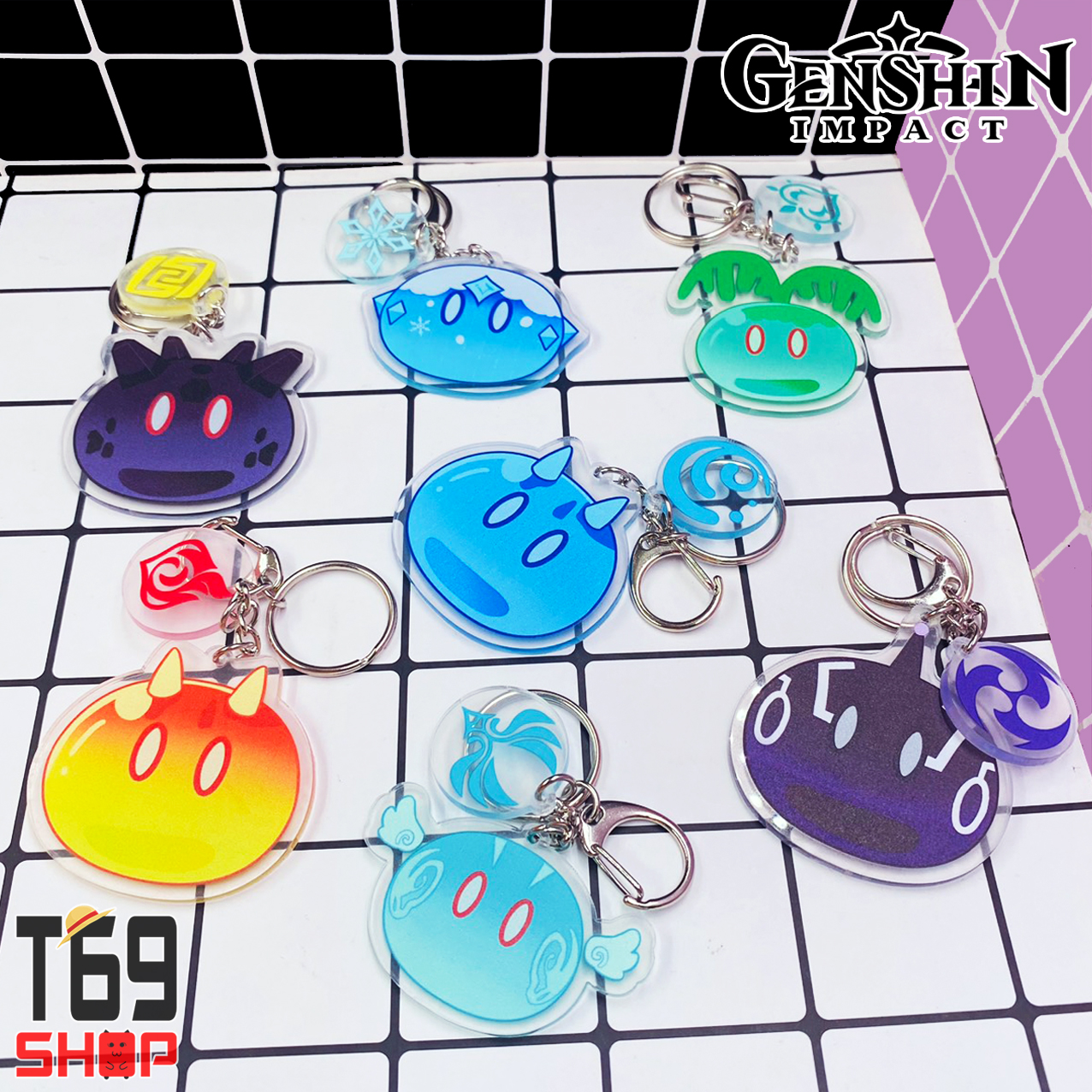 Móc khóa mica game Genshin Impact - Slime [T69 Shop]