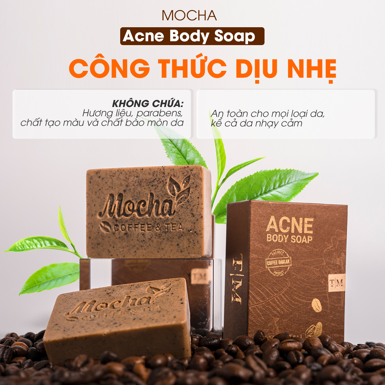 Xà Phòng Giảm Mụn Lưng Mocha Acne Body Soap