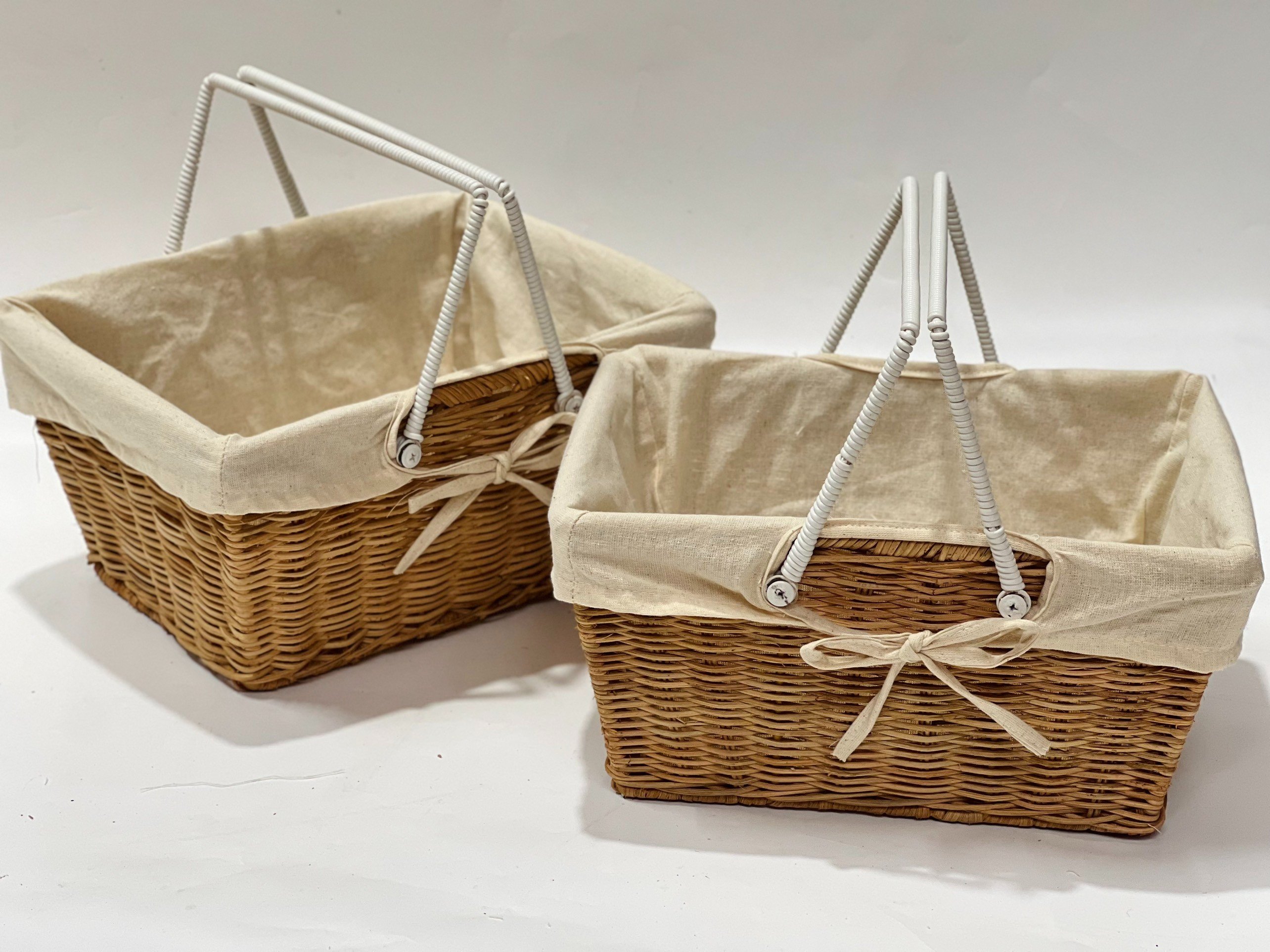 Giỏ Picnic Mây Có Quai có lót vải