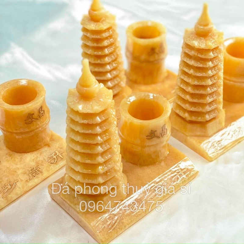 Tháp Ống Bút serpetine 15cm 18cm Tháp văn xương ống bút phong thuỷ Tháp văn xương ống bút ngọc hoàng long