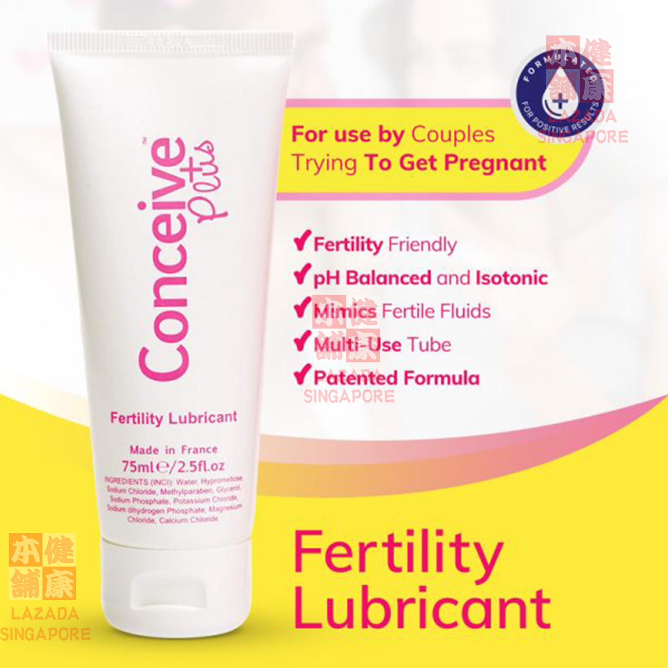 Ready Stock in SG Conceive Plus Fertility Lubricant Male 75ml (alternative  to pre-seed/preseed) | Lazada Singapore