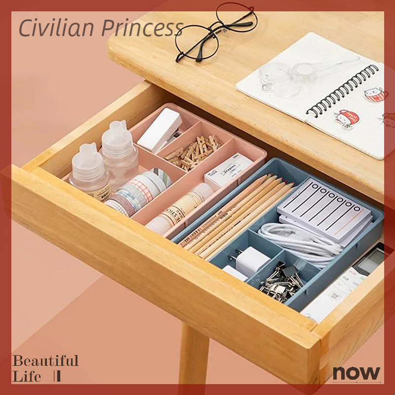 [Civilian] Desk Drawer Organizer Stackable Multi-cell Desktop Storage Bin Tray Multi-Purpose Divider Container for Household Office Home