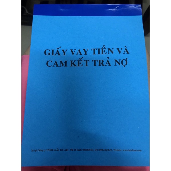 Giấy vay tiền và cam kết trả nợ