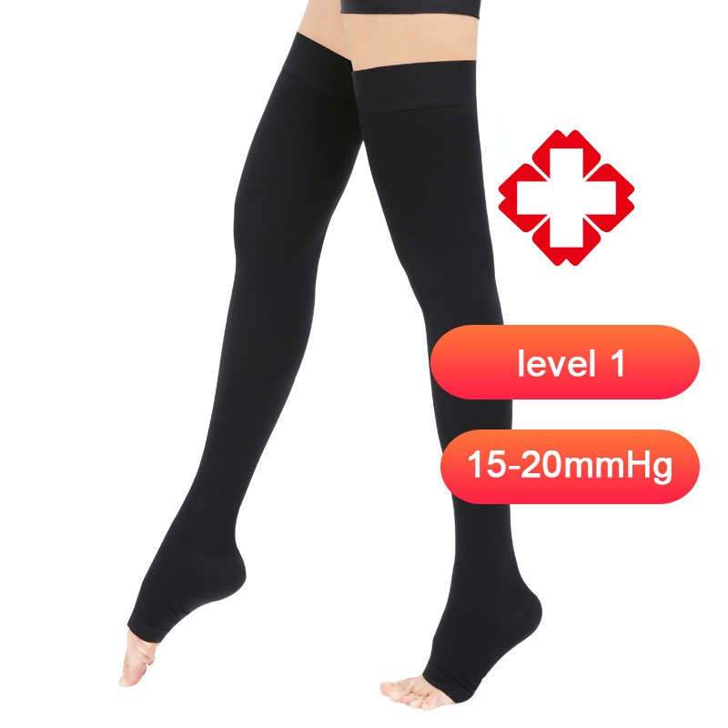 1 Pair Compression Stockings Varicose Veins Socks Pressure Level 1/2/3 Thigh  Medical Socks for Women & Men