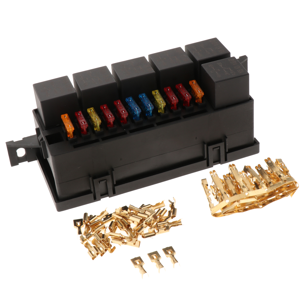 Car 11 Way Fuse Holder Relay Box With Terminals Relays Waterproof Connectors 1 Set Fuse Relay Box