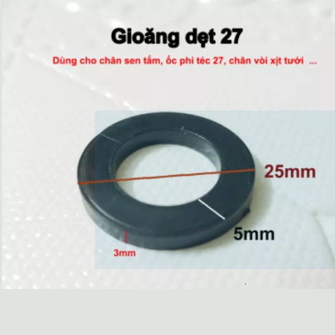 5 cái Ron | Zoăng | Gioăng cao su phi 21 và phi 27 dùng cho chân sen, dây vòi hoa sen, dây xịt toilet, dây cấp nước