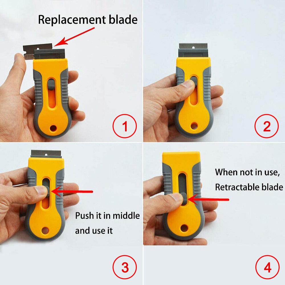 Car Window Sticker Razor Glass Car Window Viny Film Sticker Cleaning Razor Scraper Tint Ceramic ...