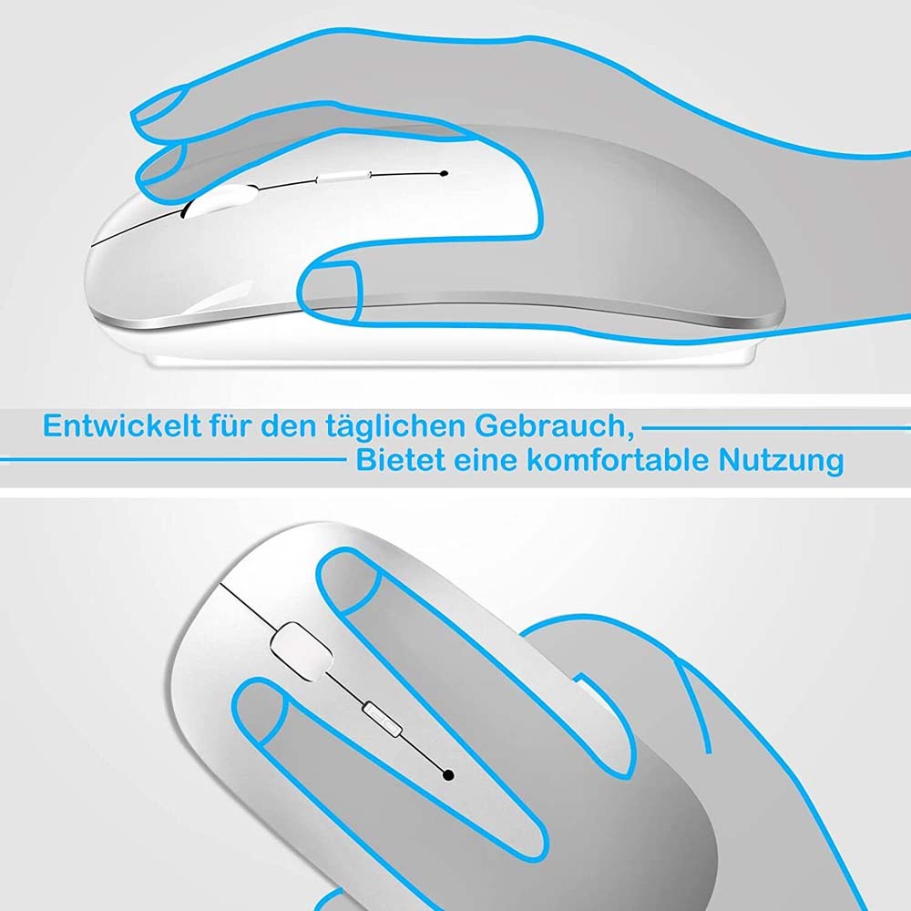 Bluetooth Mouse Rechargeable Wireless Mouse for MacBook Pro/Air/iPad/Laptop/PC