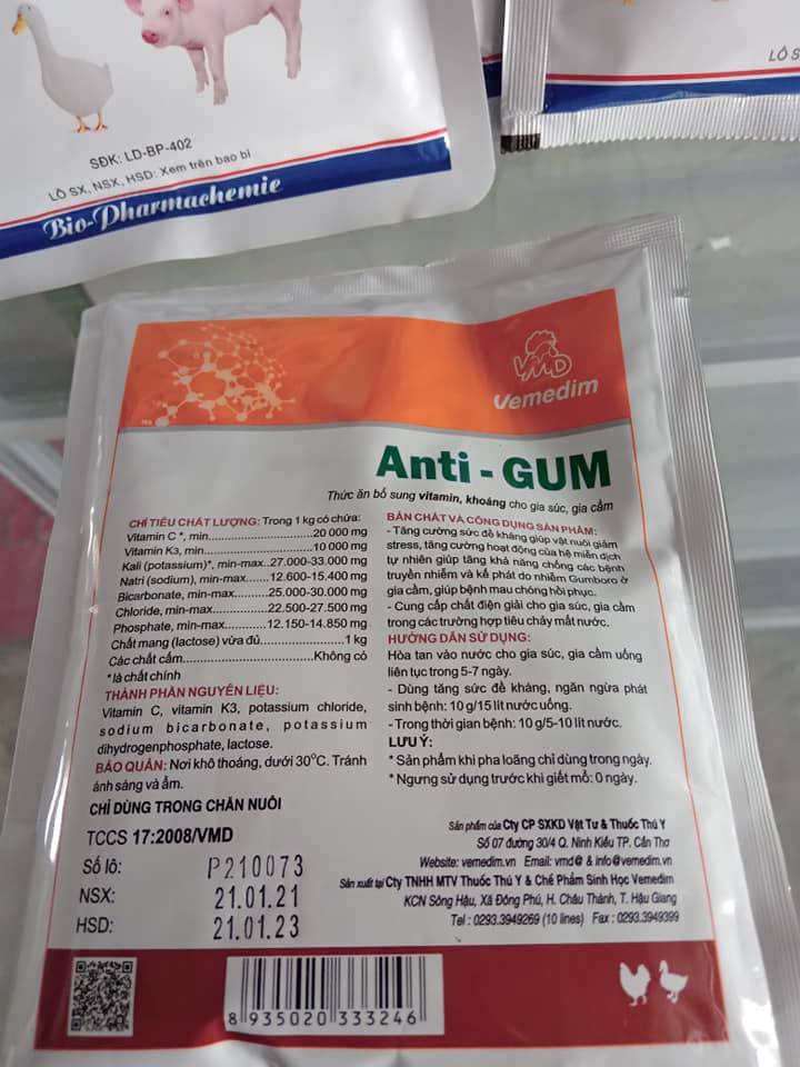 Vemedim Anti-Gum 100g ngừa Gumboro trên gà