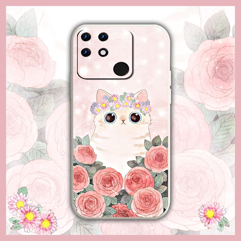 Cartoon Camera all inclusive Phone Case For OPPO Realme Narzo 50A Solid color soft shell cute Lens bump protection cat. 
