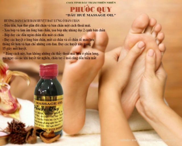 10 Dầu xoa bóp massage Huế Phước Quy ( chính hãng 10 chai x 60ml , loại đặc biệt )