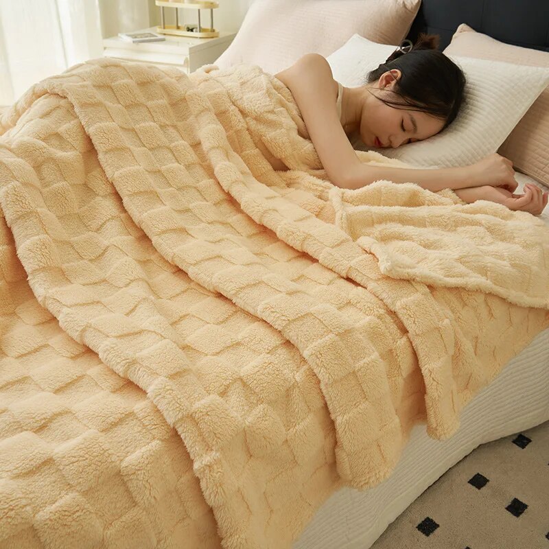 Waffle plush multifunctional blanket, high weight Farai plush milk plush Beibei plush warm blanket office nap blanket sofa cover blanket air conditioning blanket single bed double bed blanket