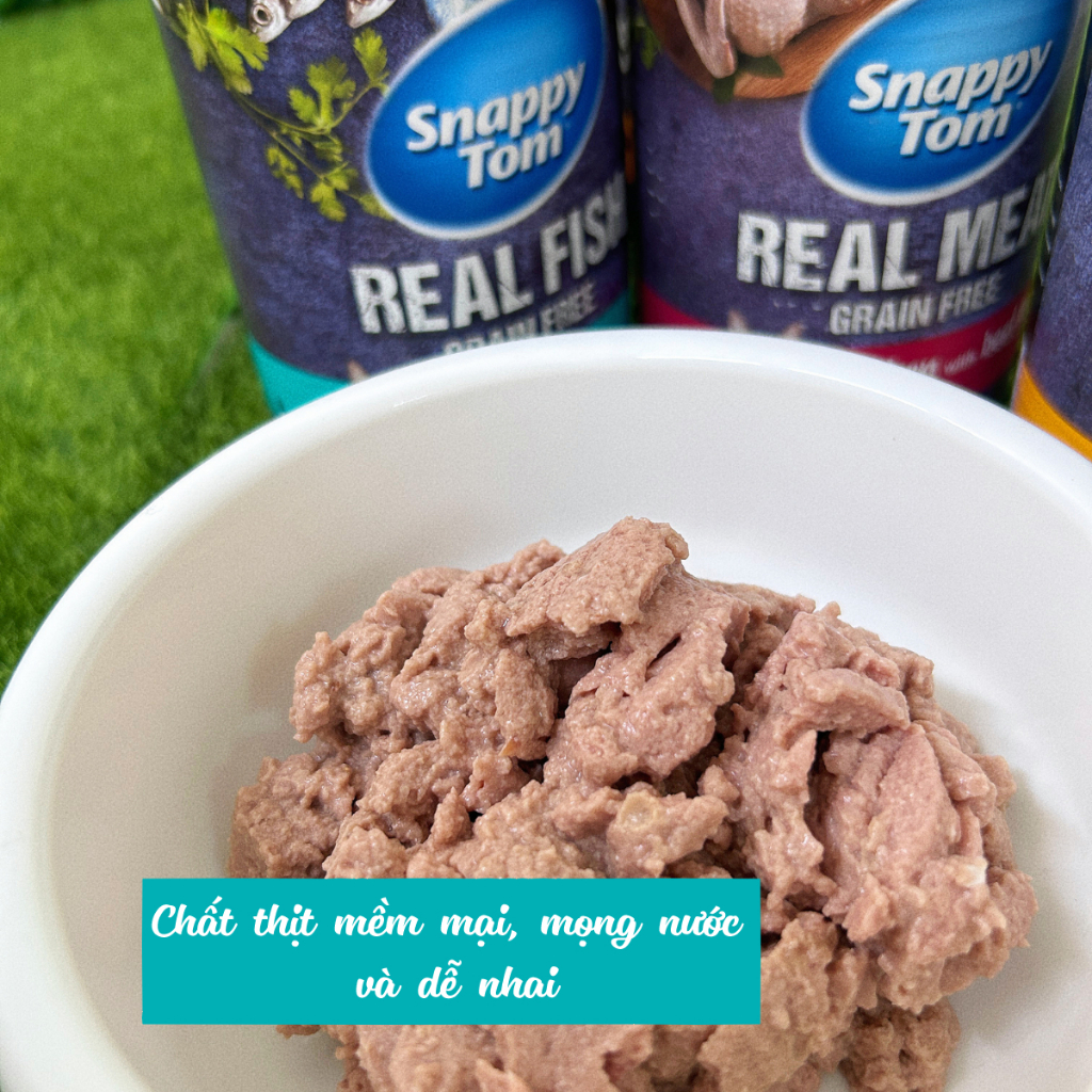 (400g) Thức ăn ướt Pate Snappy Tom cho mèo có thịt cá thật