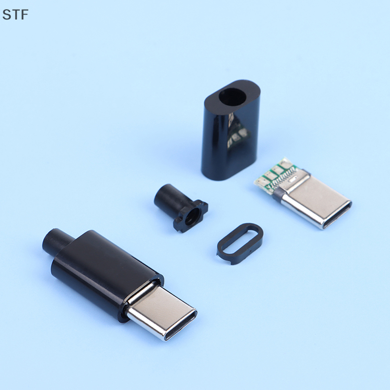 Stf 2 bộ đầu nối sạc nhanh dòng điện cao micro usb 3.1 type-c đầu cắm đực