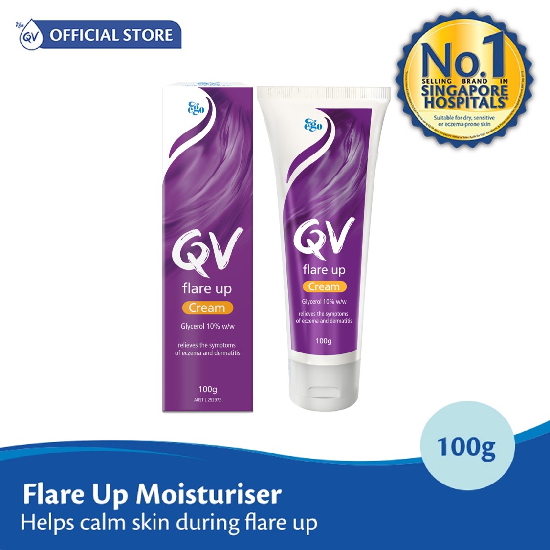 qv flare up cream 100g eczema prone