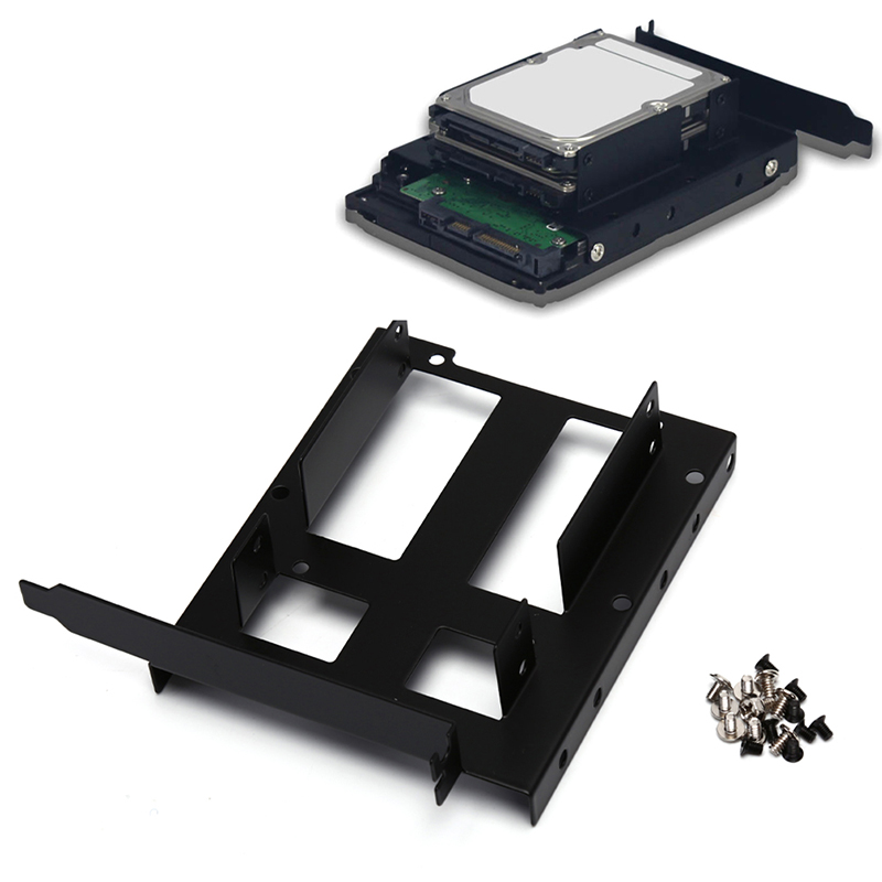 3.5" 2.5" SSD HDD to PCI PCI-e Metal Mount PC Casing Hard Drive Bracket Adapter ZHIXING. 