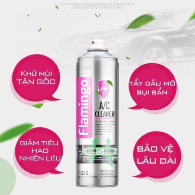 Xịt khử mùi điều hoà, vệ sinh giàn lạnh oto cao cấp flamingo f020