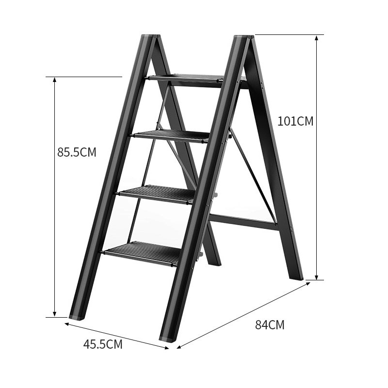 Household multi-functional folding ladder thickened aluminum alloy herringbone ladder trellis three-step staircase portable small stepladder stool