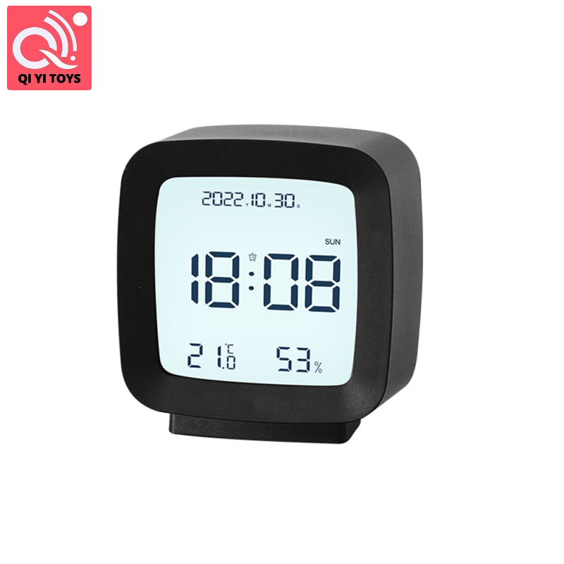 Digital Alarm Clock Time Date Display Electronic Temperature Humidity Monitor For Bedroom Home Office Decor