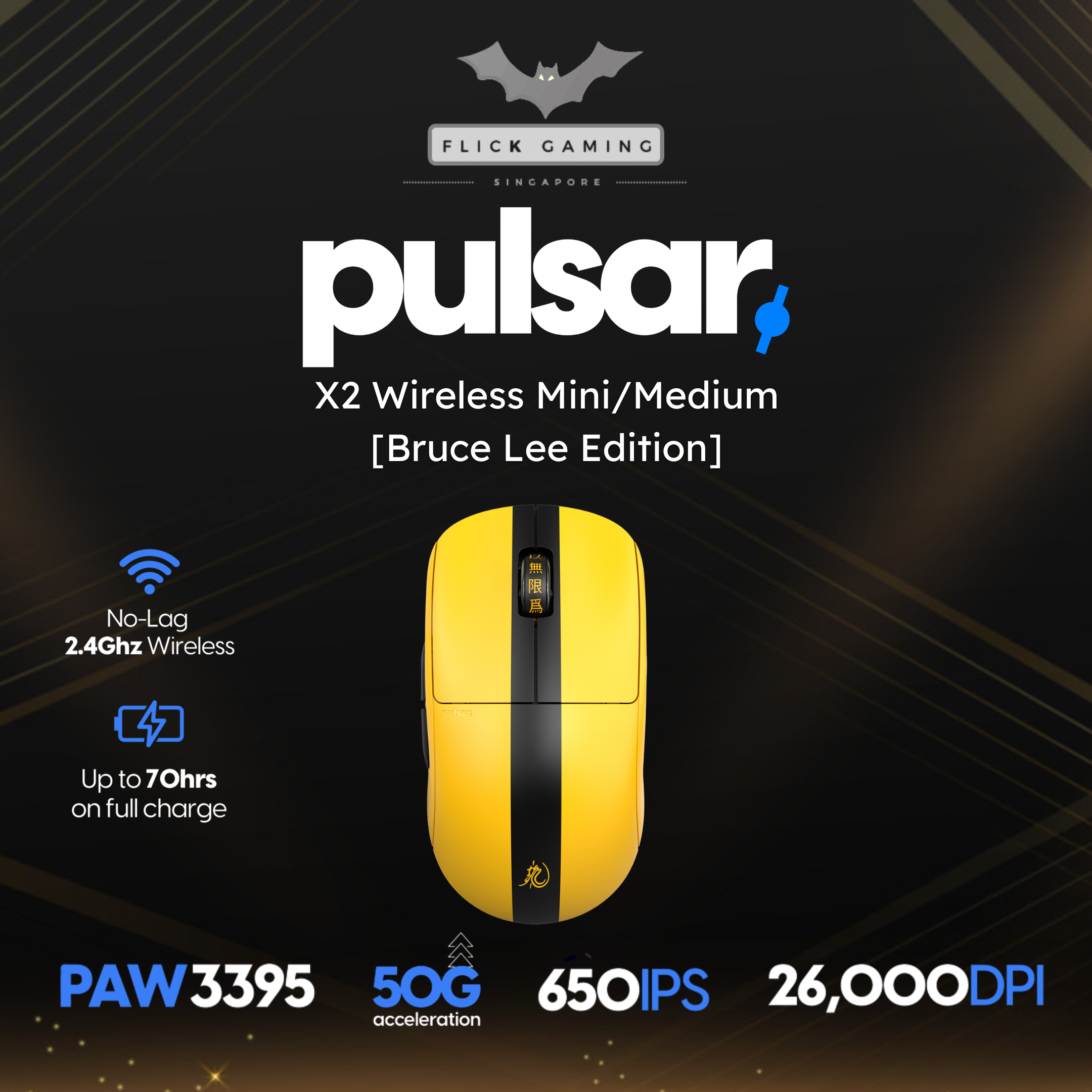 Pulsar X2 Wireless Mini / Medium Bruce Lee Edition | Lazada Singapore