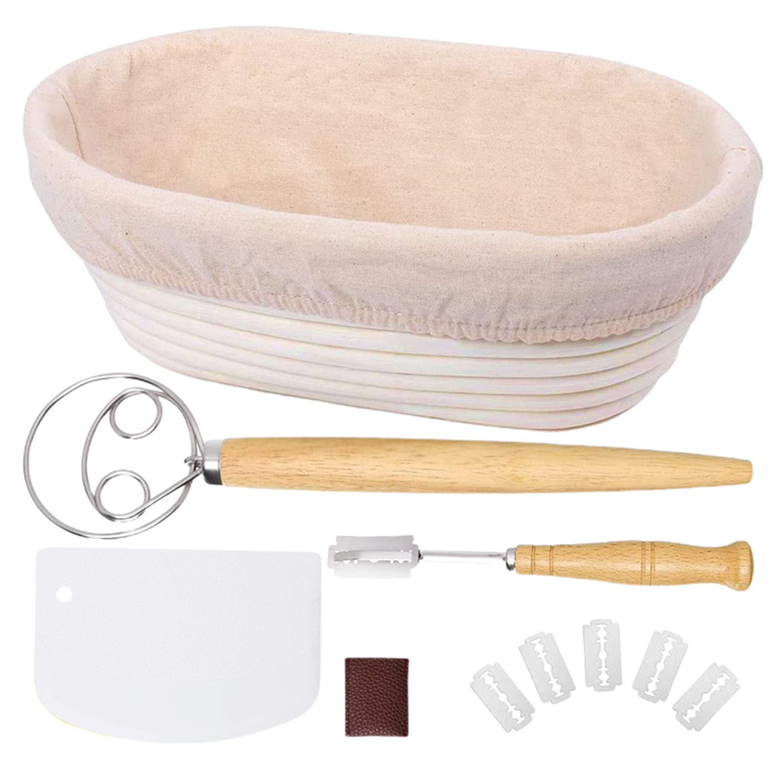Heavy Duty Bread Lame Bread Making Supplies Complete Sourdough Bread Baking Kit 11pcs Set with Basket Cloth Liner Whisk Lame Scraper More Perfect for Homemade Artisan Bread Making