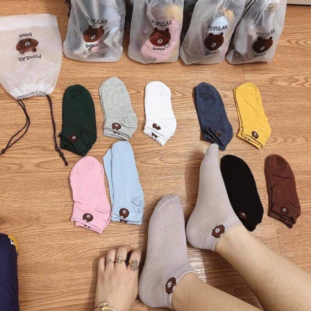 Sét 10 đôi tất gấu túi gấu