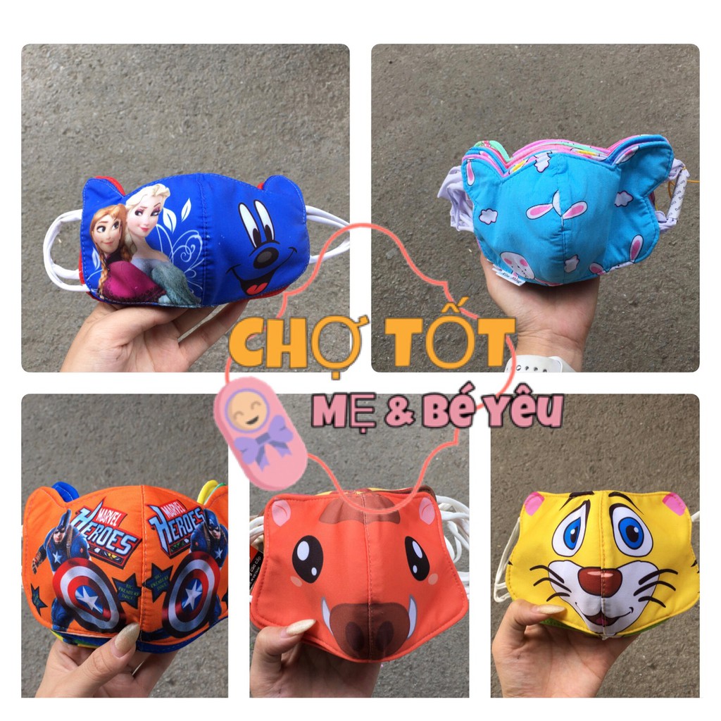 Khẩu trang cho bé trai / bé gái hình thú dễ thương