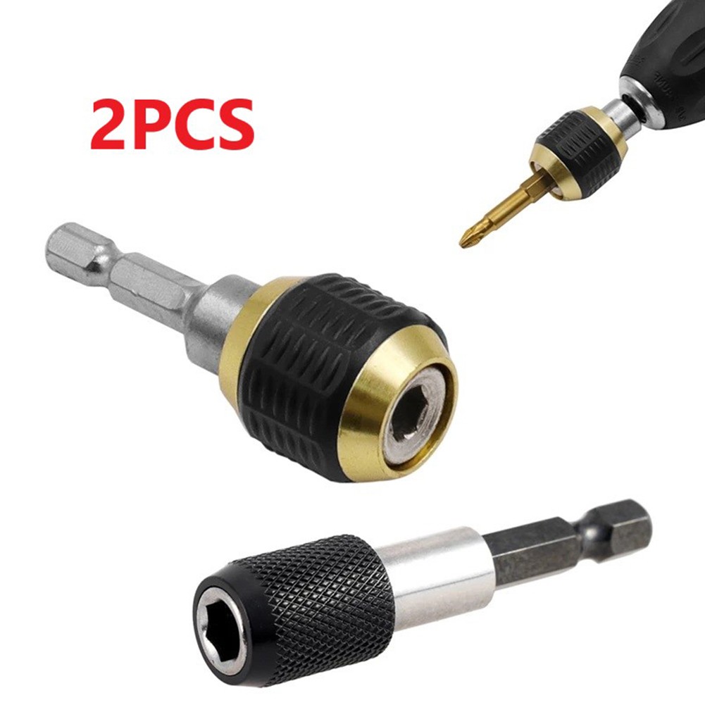 2pcs Keyless Drill Bit Chuck 1/4 'Hex Shank Screwdriver Impact Driver Adaptor Conversion Adapter
