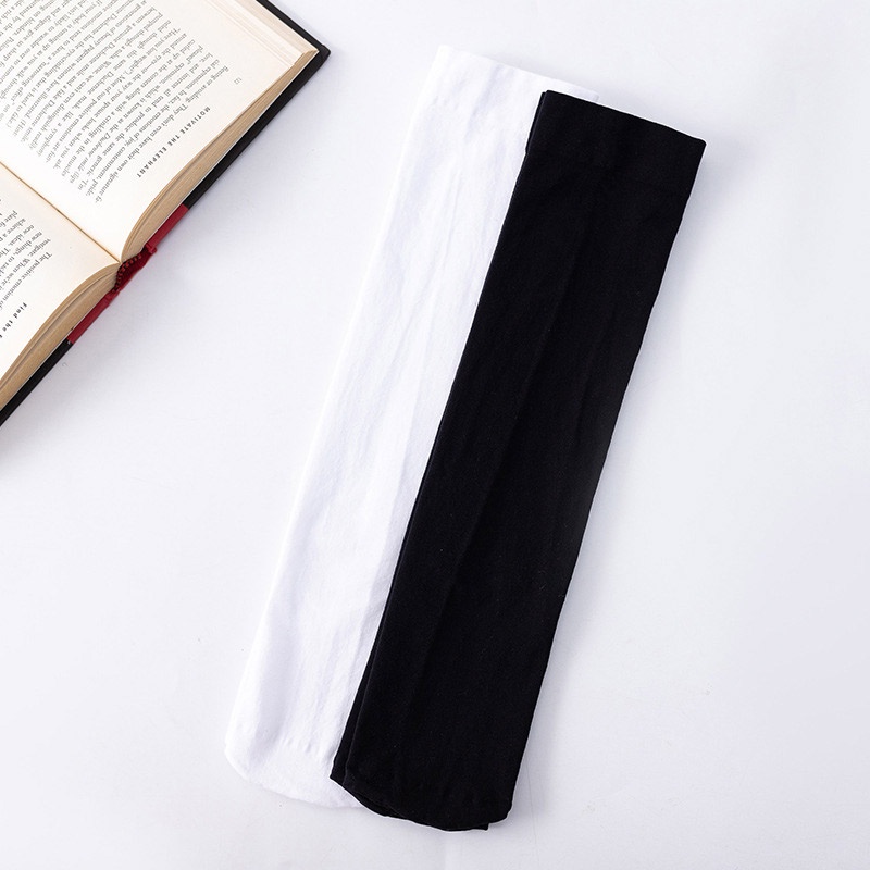 Tất nữ dài 20-52cm màu trắng/đen đơn giản