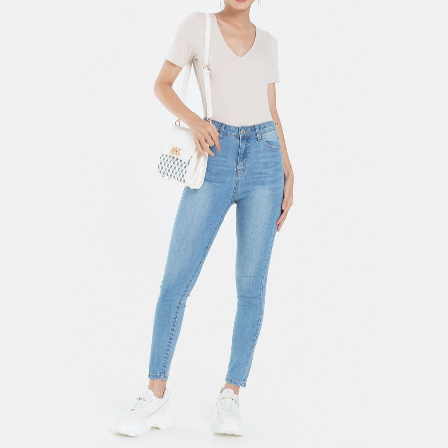 Quần Jean Dài Nữ Thời Trang JUNO Skinny Basic Trơn JNQDA004