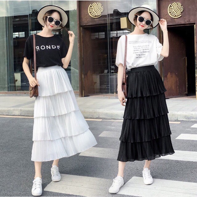 Chân váy Maxi 4 tầng Hàn Quốc