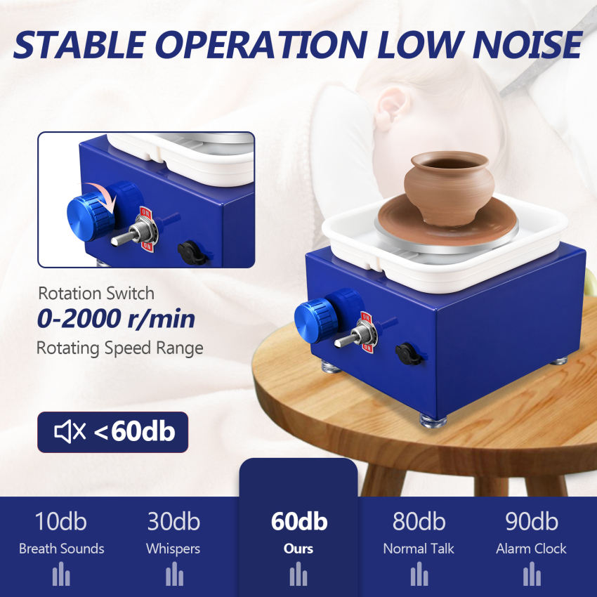 Mini Ceramic Wheel, Ceramic Wheel 6.5cm/10cm Rotary Table Mini Ceramic Machine Electric Ceramic Wheel DIY Clay Tool With Tray For Ceramic Work Ceramic Clay Art Crafts