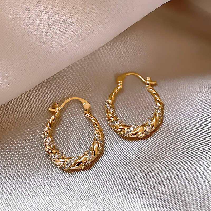 Elegant%20Delicate%20Simple%20Gold%20Hoop%20Earrings%20Crystal%20Zircon%20Twist%20Earrings%20for%20Women%20Accessories%20Trendy%20-%20Image%202
