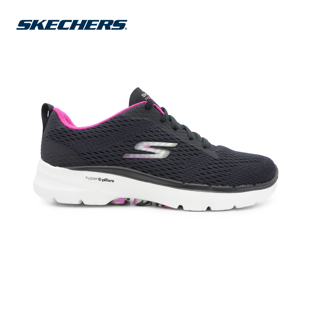 Skechers Women GOwalk 6 High Energy Shoes - 124619-BKHP Air-Cooled Goga Mat  Dual-Density, Hyper Pillar Technology, Machine Washable, Ortholite, Ultra  Go, Vegan Kasut Sneaker Perempuan