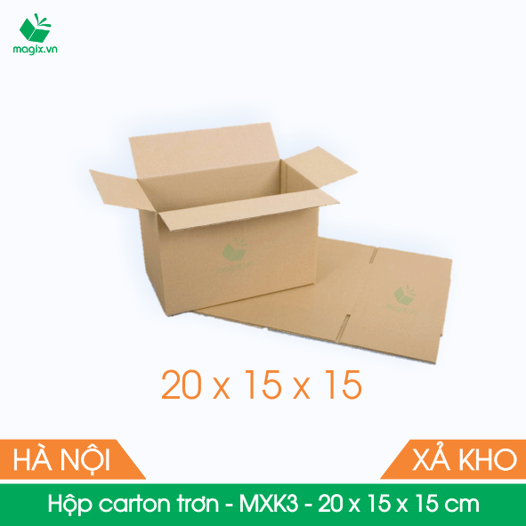 Mxk3 - 20x15x15 cm - 20 thùng hộp carton trơn đóng hàng