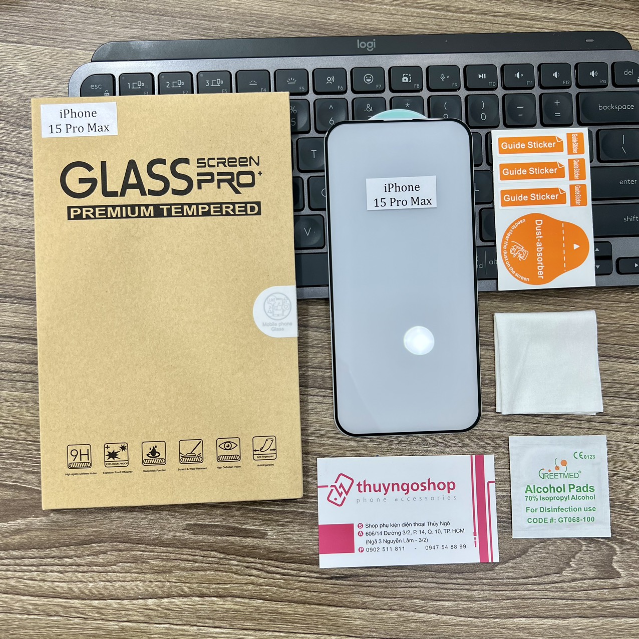 Kính cường lực full màn hình iPhone 15 Pro Max - iPhone 15 Pro - iPhone 15 Plus - iPhone 15
